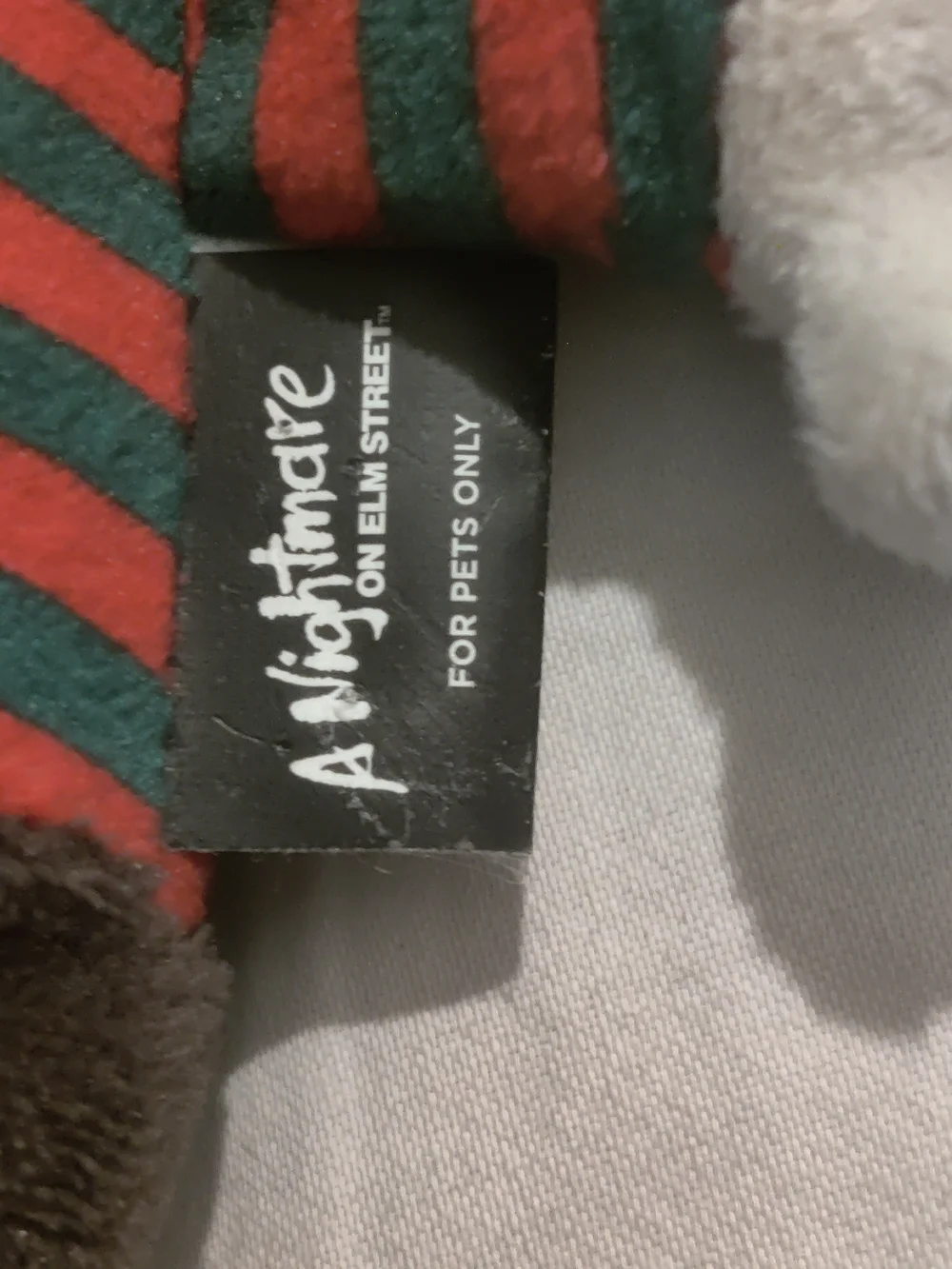 Freddy Krueger Nightmare On Elm Street Plush Striped Green & Red Plush Dog Toy